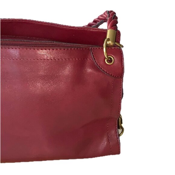 RELIC by Fossil Red Burgundy Leather Shoulder/Handbag Zipper Pockets NWT - Picture 5 of 14